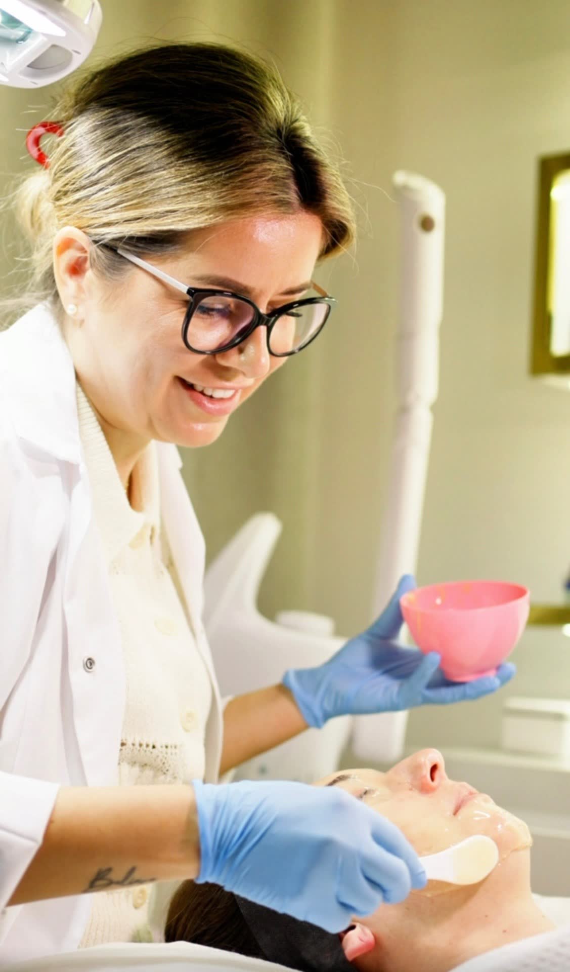 Medical-grade skin device used during an OPATRA London facial